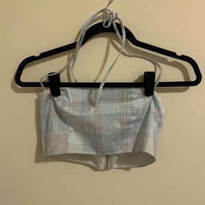 White fox Halter Crop